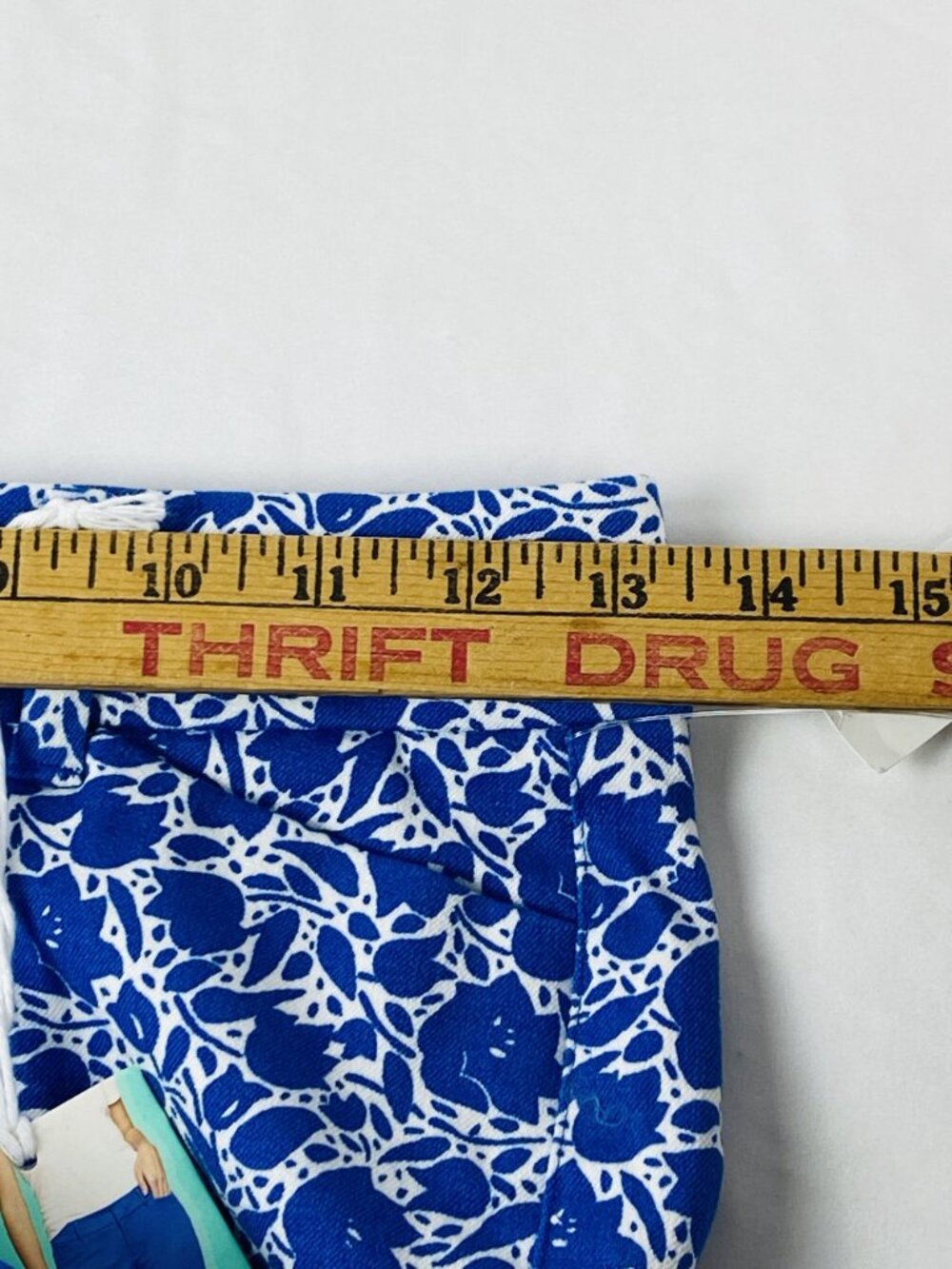 NOs Old Navy Pixie Womens Blue & White Floral Print Ankle Pants Size 0 R - Picture 10 of 16